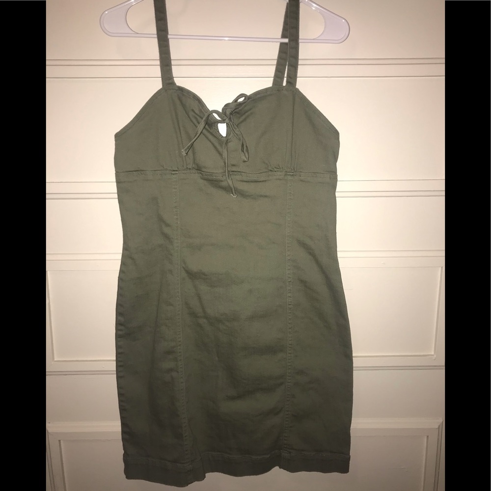 Army green jumper dress